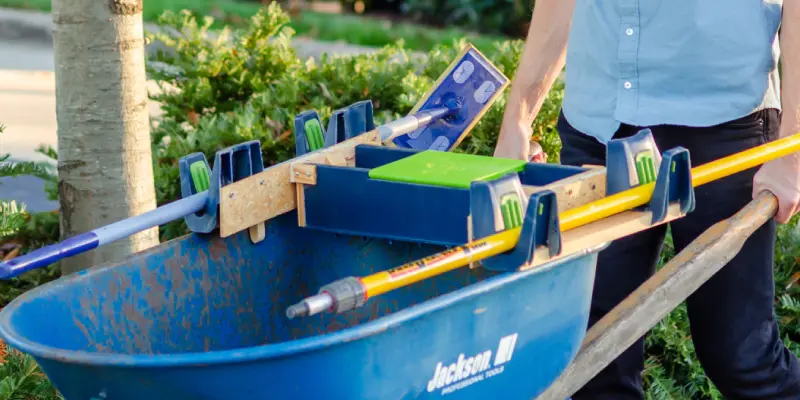 Original Little Burros on wheelbarrow